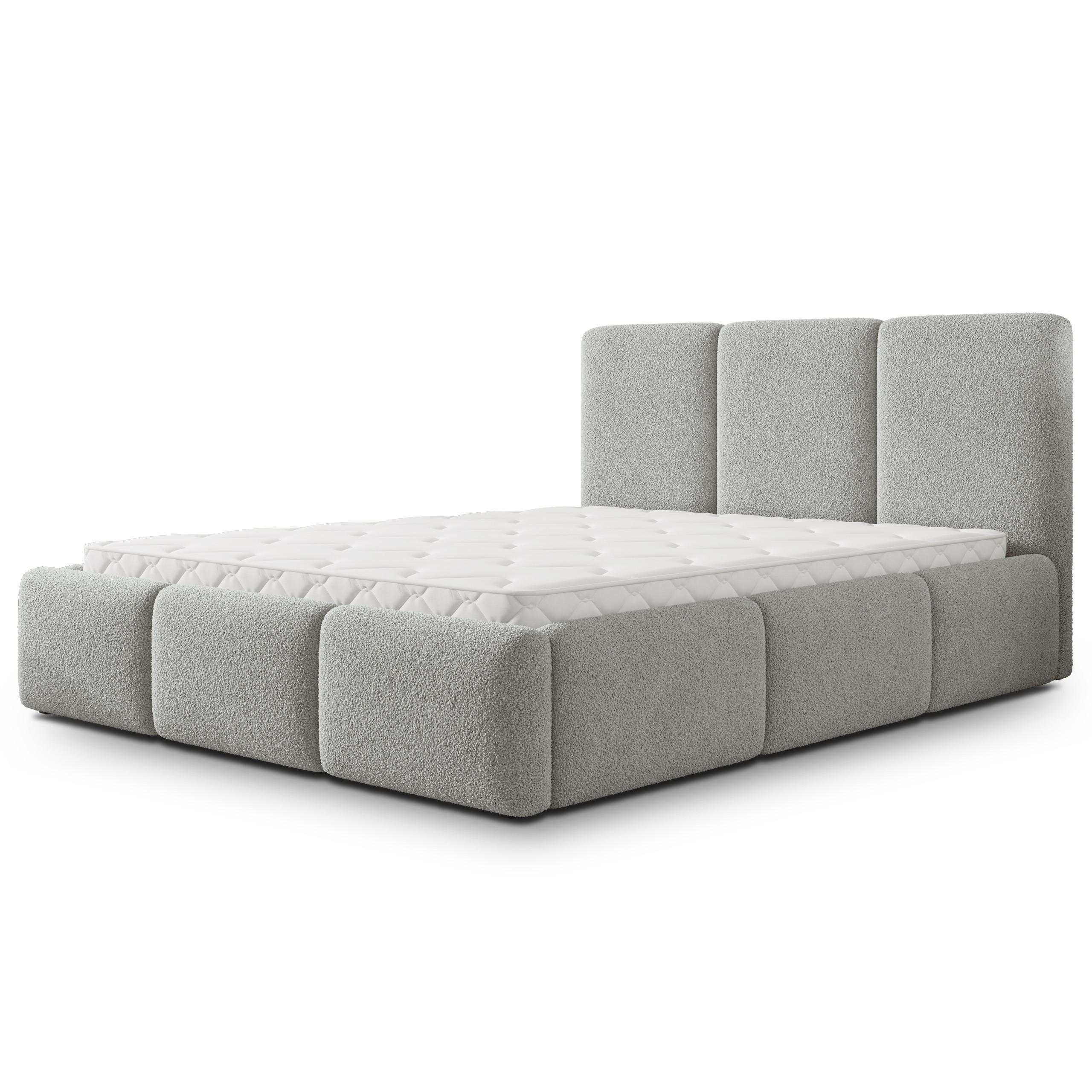 POLSTERBETT ARSIL 180x200 cm mit Bettkästen - Hellgrau - Hellgrau, Holz/Textil (180/200cm) - MASSENO