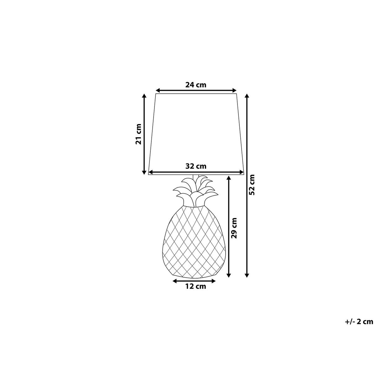 TISCHLAMPE Pineapple 32/32/52 cm - Goldfarben, Keramik (32/32/52cm) - Beliani