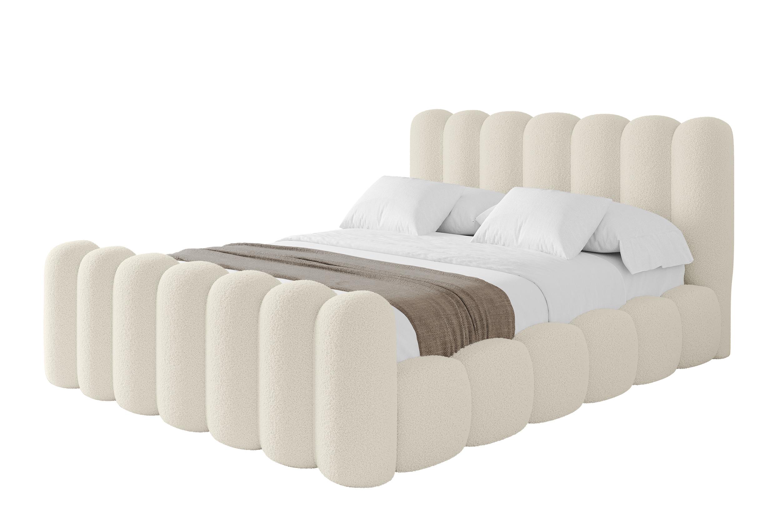 POLSTERBETT mit Bettkasten, Fußteil und Lattenrost, Boxbett ohne Matratze - SENA-Z 120x200 Beige - Taupe, Holzwerkstoff/Textil (120/200cm) - ALTDECOR