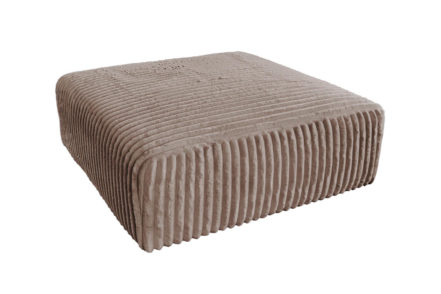 SITZELEMENT MODULSOFA WIOLO SOFT Taupe Cord - Taupe/Schwarz, Kunststoff/Textil (111/43/111cm) - KAWOLA