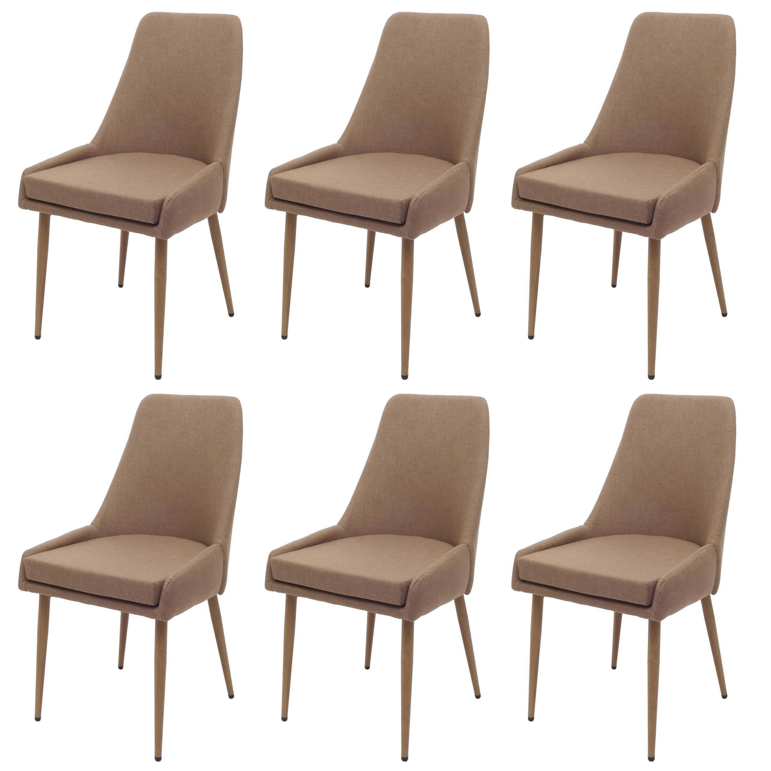 ESSZIMMERSTUHL Braun 6er-Set - Braun, Textil (50/92/60cm) - MCW