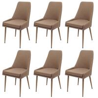ESSZIMMERSTUHL Braun 6er-Set - Braun, Textil (50/92/60cm) - MCW
