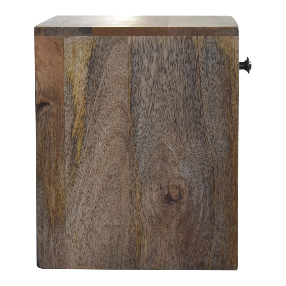 NACHTTISCH Levitate, Wandmontiert, 1 Schublade, 1 Offenes Fach, Beige - Kastanienfarben/Messingfarben, Holz/Metall (30/30/25cm) - Artisan Furniture
