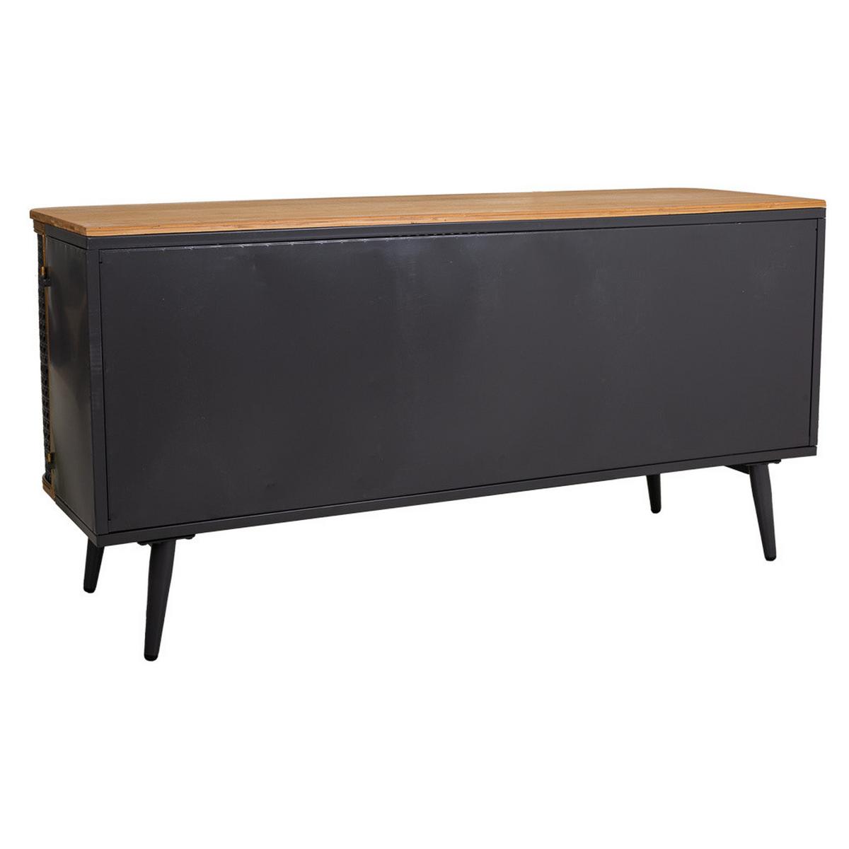 SIDEBOARD aus Metall und Holz, 3 Türen, 118x38x58 cm - Multicolor, Naturmaterialien (118/59/38cm) - Wanderlust