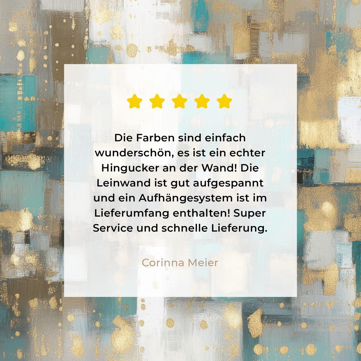 LEINWANDBILD Abstrakt - Blöcke - Gold - Skyline Wandbilder 80x60 cm - Beige, Textil (80/60cm) - MuchoWow