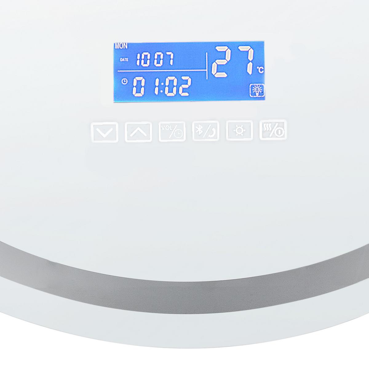 LED-BADEZIMMER-SPIEGEL 60/60 cm mit Bluetooth-Lautsprecher Silber Brognon - Silberfarben, Glas (60/60/4cm) - Beliani