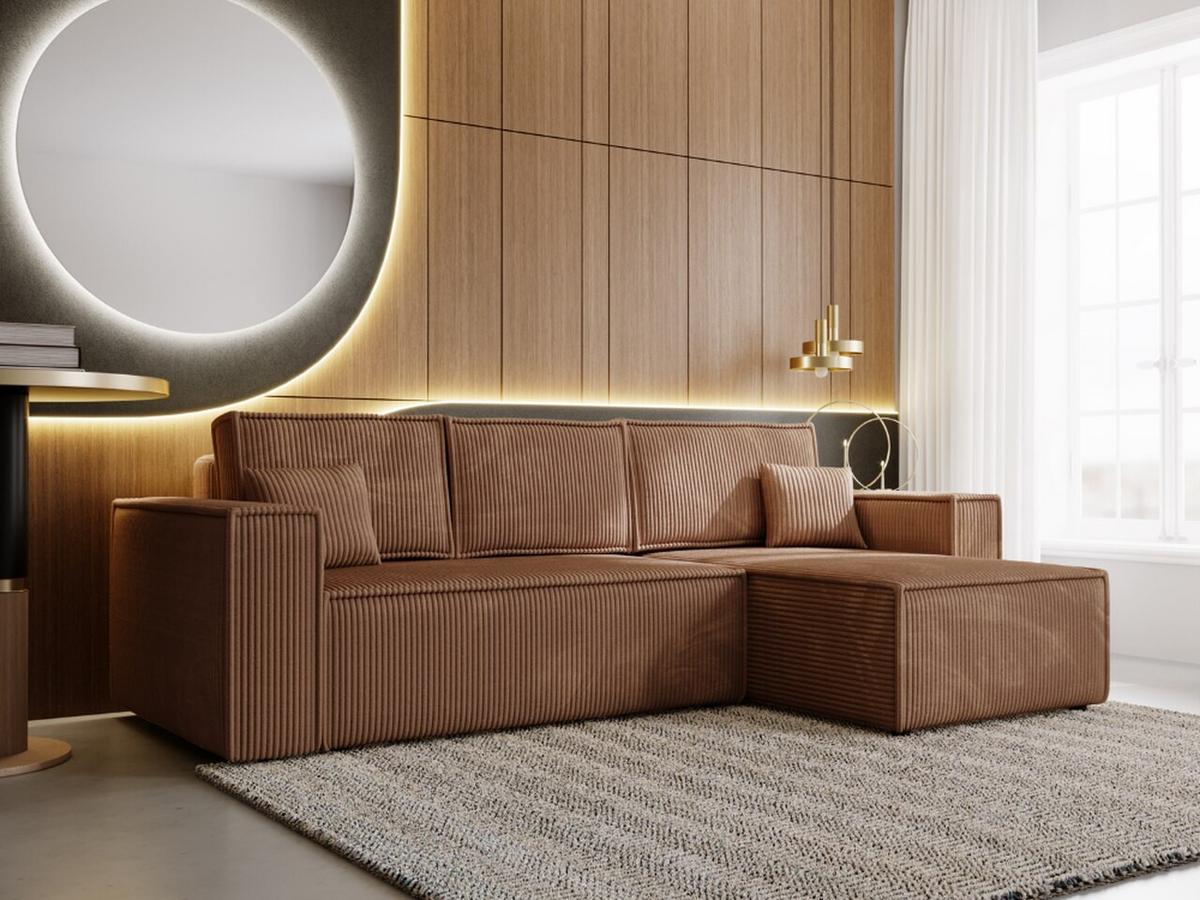 ECKSOFA Prato XL Braun - Schwarz/Braun, Holz/Kunststoff (280/170cm) - Graingold
