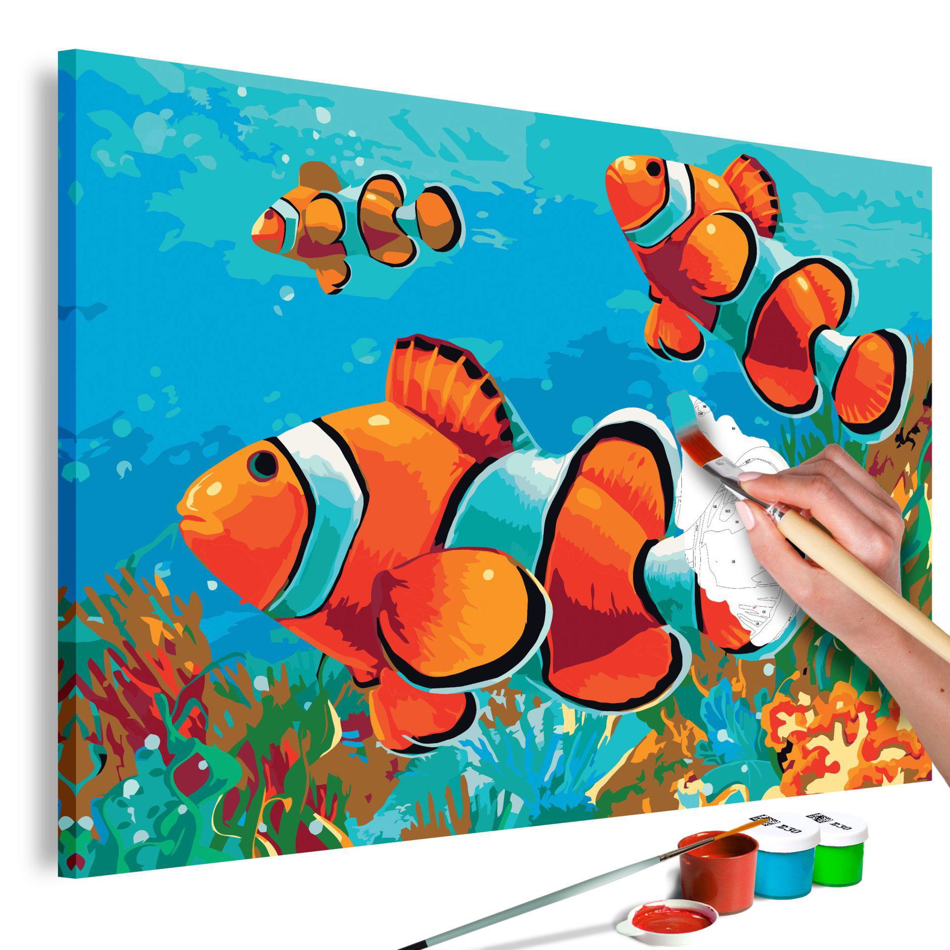 MALEN NACH ZAHLEN 50/40 cm - Multicolor, Textil (1.4/40cm) - KUNSTLOFT