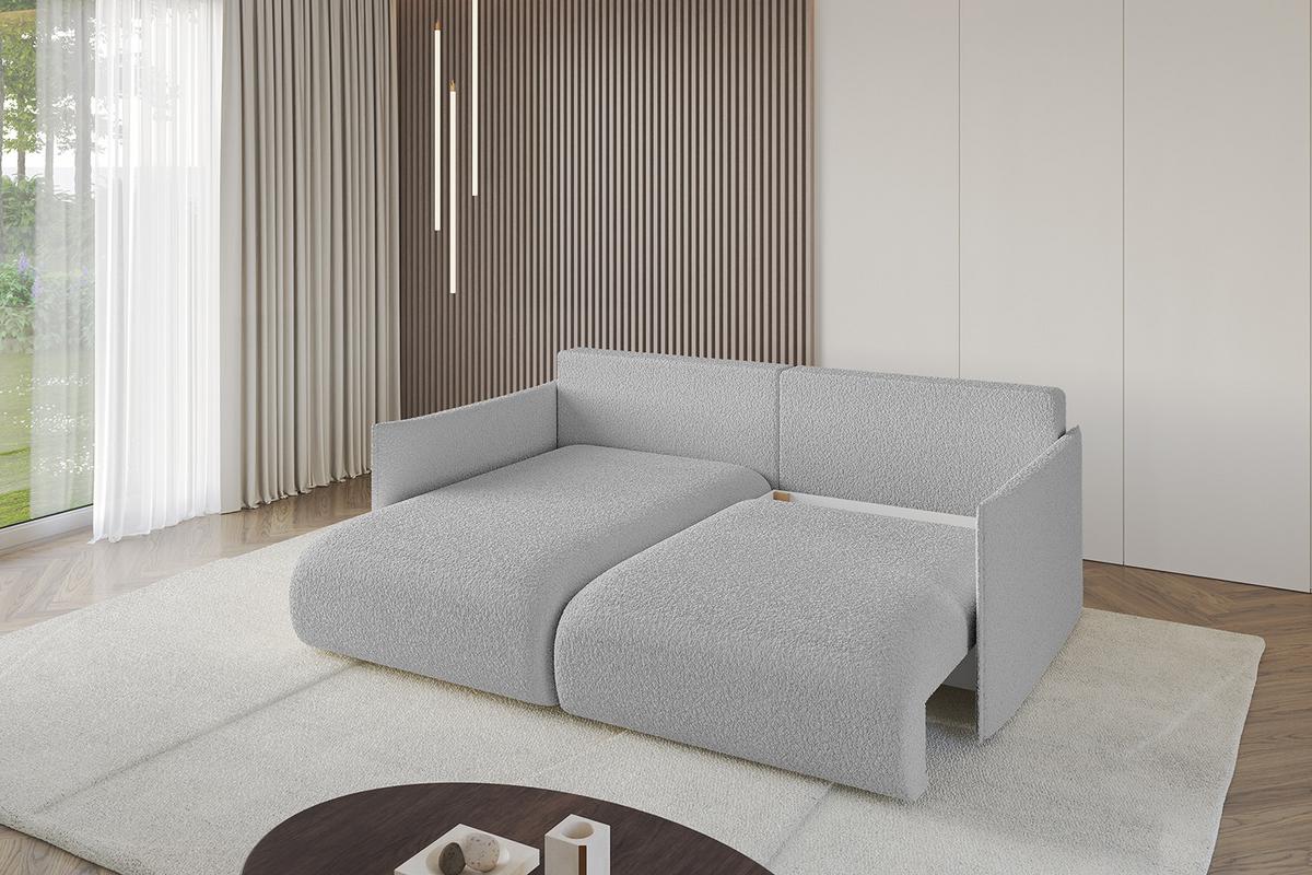 ECKSOFA Ottomane links ONESK-L 216x177x72 Hellgrau Bouclé - Hellgrau, Holzwerkstoff/Kunststoff (216/177cm) - ALTDECOR