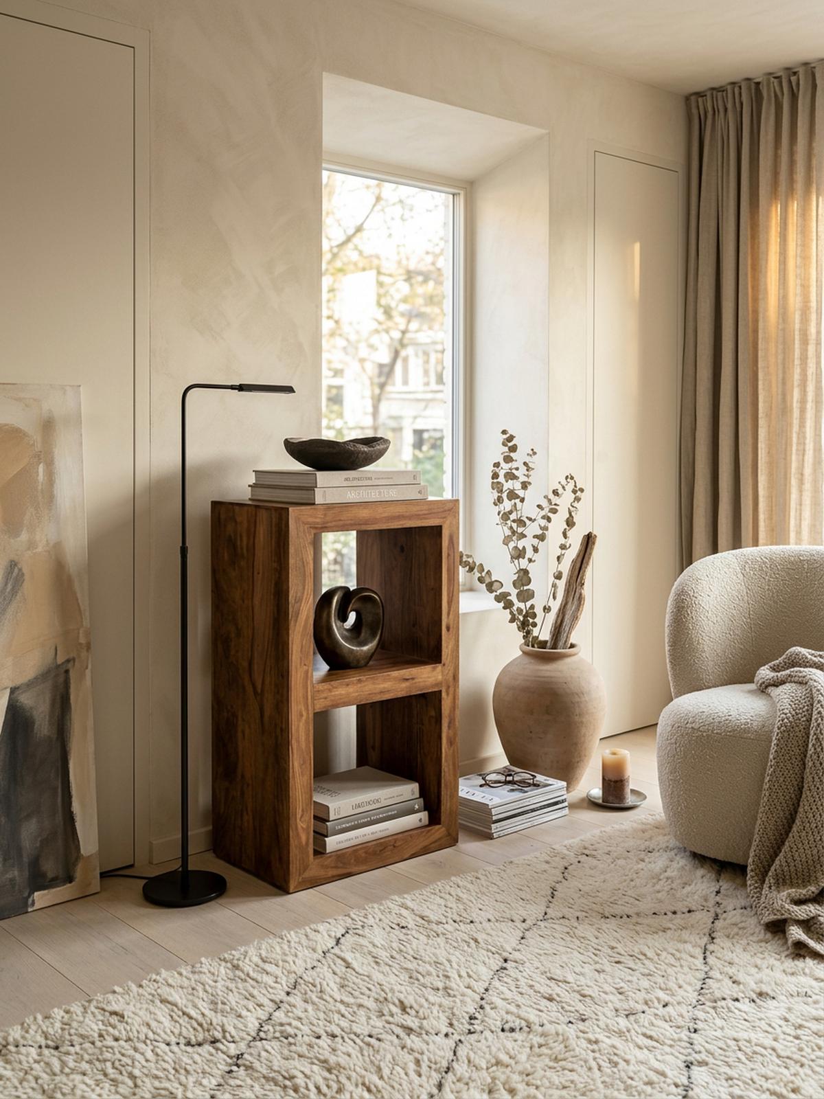 REGAL Massivholz Akazie Rustikal Handgefertigt, Braun 50x35x88 cm - Braun, Holz (50/88/35cm) - KADIMA DESIGN