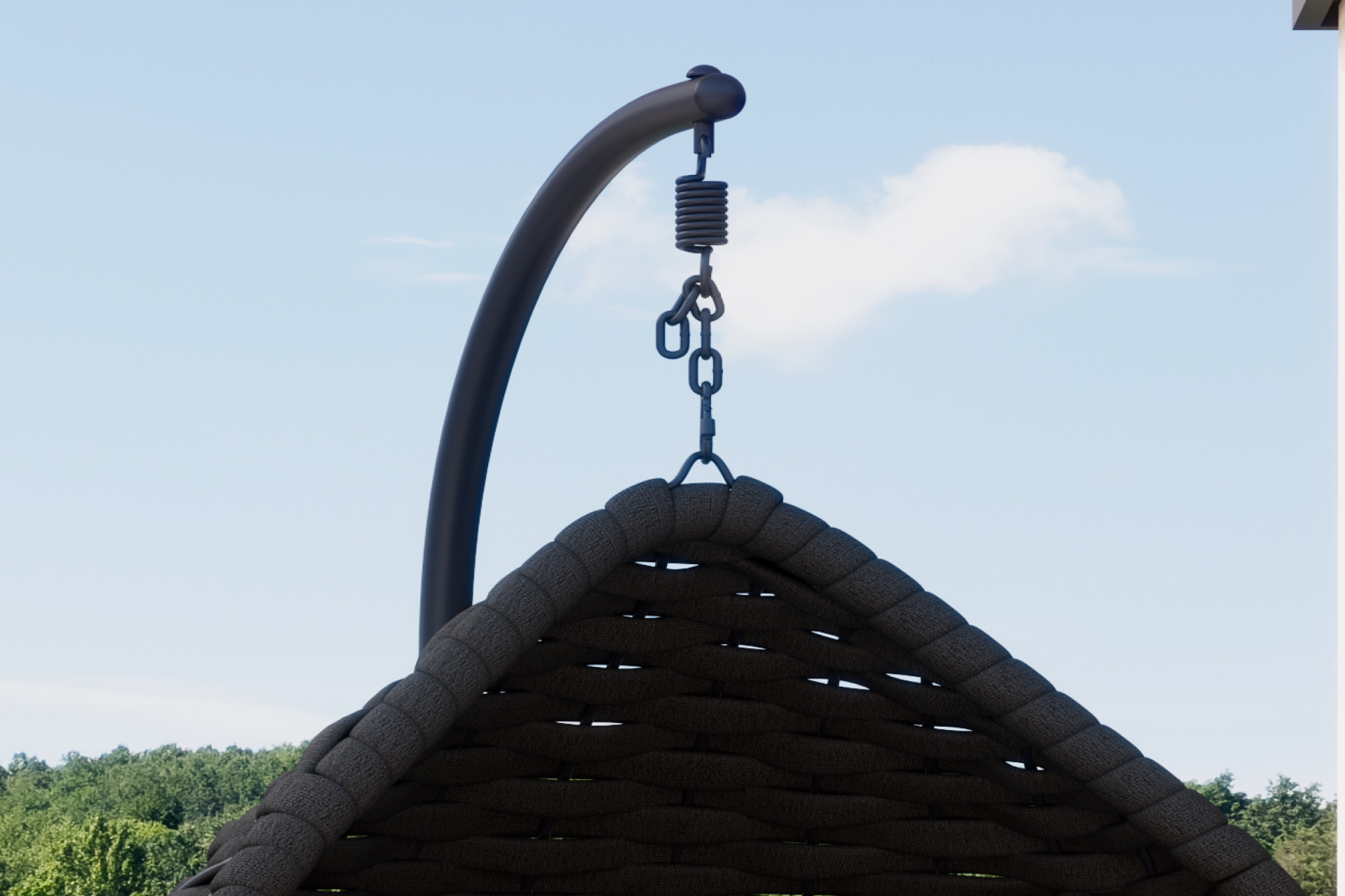 Hängesessel Gestell Stahl pulverbeschichtet Dunkelgrau