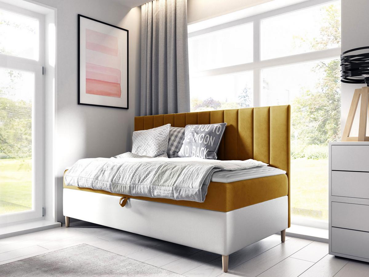 BOXBETT Maja Junior 2 - H3 - Gelb/Weiß, Holz (100/200cm) - MIRJAN24