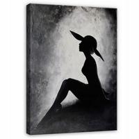 LEINWANDBILD Frau Morceau Schwarz 80x120 cm - Multicolor, Holzwerkstoff (80/120cm) - Wallarena