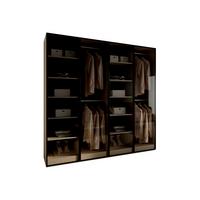 KLEIDERSCHRANK SANDBOX KASHMIR 200 202/49/200 cm Kaschmir / schwarzes Glas ohne LED ohne Zusatzböden - Kaschmir/Schwarz, Holzwerkstoff/Kunststoff (202/200/49cm) - Lookway