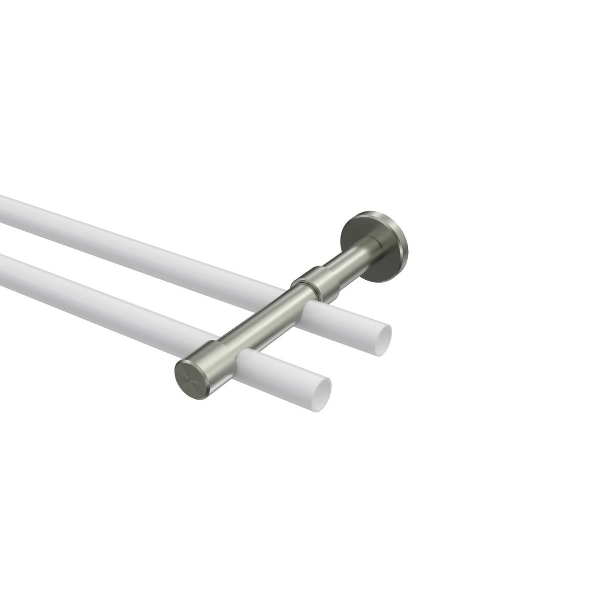 TRÄGER FÜR GARDINENSTANGEN 16 mm Ø, Sinux 2-läufig, Edelstahl-Optik - Edelstahlfarben, Metall (15.8/4/4cm) - INTERDECO