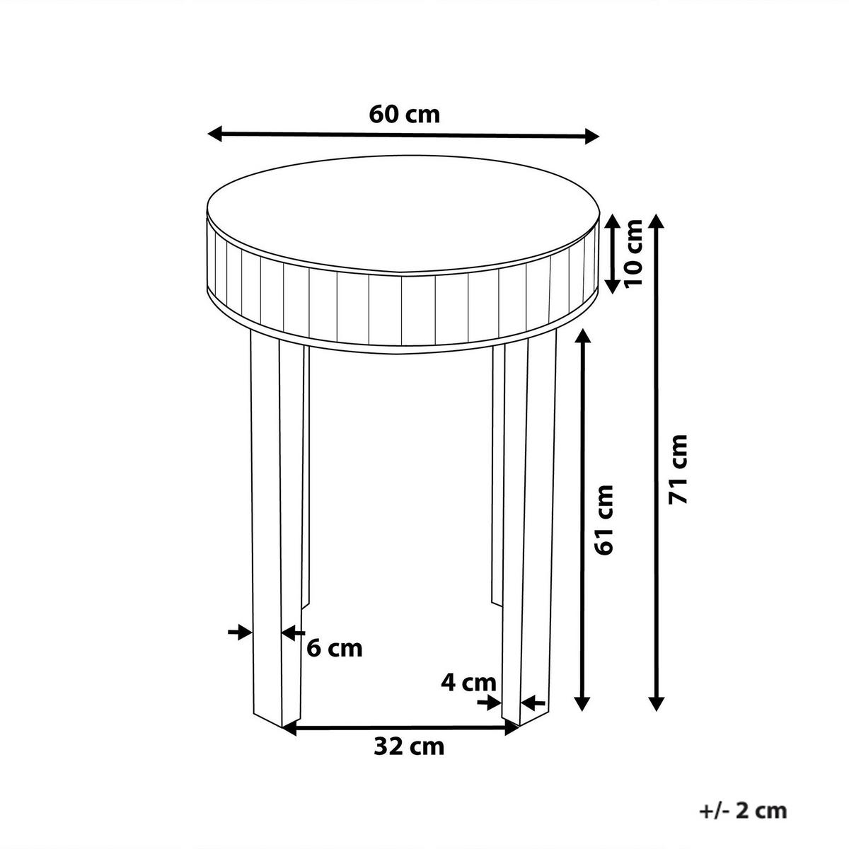 BEISTELLTISCH Glas Silber Rimarde - Silberfarben, Glas (60/60/71cm) - Beliani