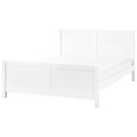BETT mit Lattenrost 160x200 cm Weiß Champagnat - Weiß, Holz (160/200cm) - Beliani