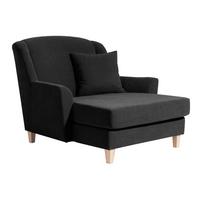 SESSEL XXL Karil Bezug Veloursstoff Buche natur / schwarz - Schwarz, Kunststoff (136/107/142cm) - 58aufmkessel