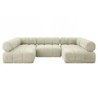 WOHNLANDSCHAFT modulares Sofa Garvo-U1 - 285x190x70 cm Beige Velours - Beige, Holzwerkstoff/Textil (285/70/190cm) - ALTDECOR