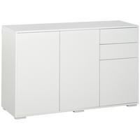 SIDEBOARD Aufbewahrungsschrank Mehrzweckschrank mit 2 Schublade 3 Türen Weiß - Weiß, Metall (36/74/117cm) - HOMCOM