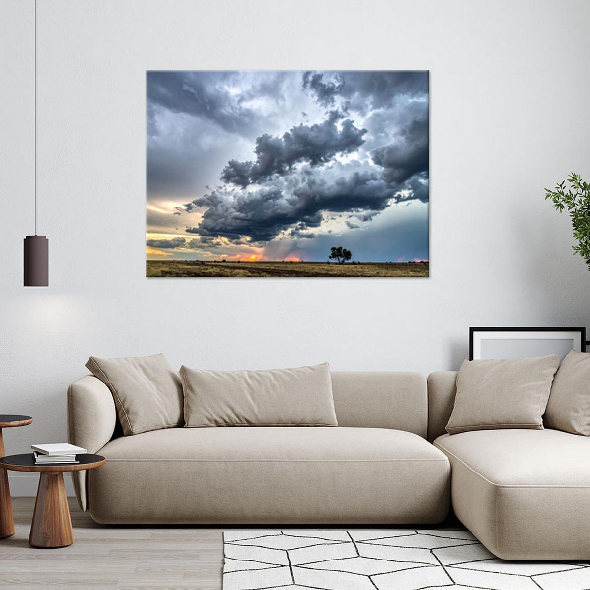LEINWANDBILD Landschaften 90x60cm - Blau, Textil (90/60cm) - Feeby
