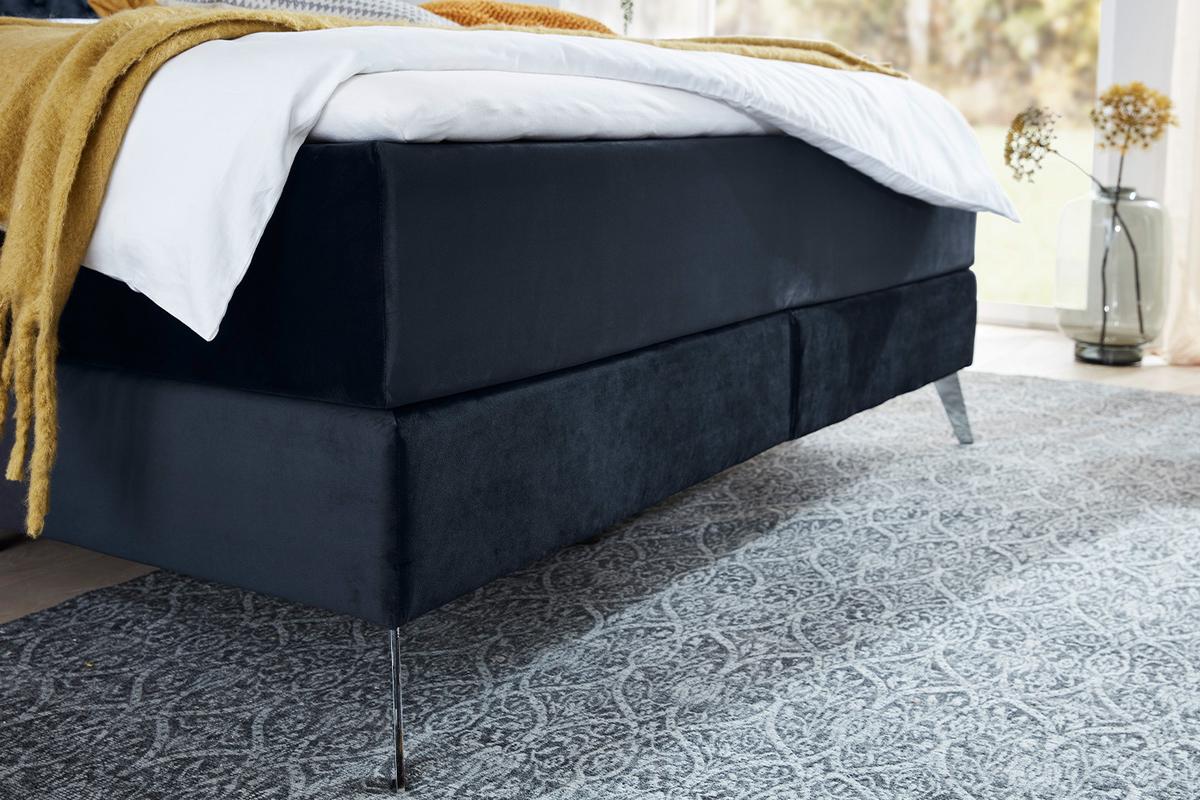 BOXSPRINGBETT SINDAR Blau Webstoff - Dunkelblau, Textil (160/200cm) - KAWOLA