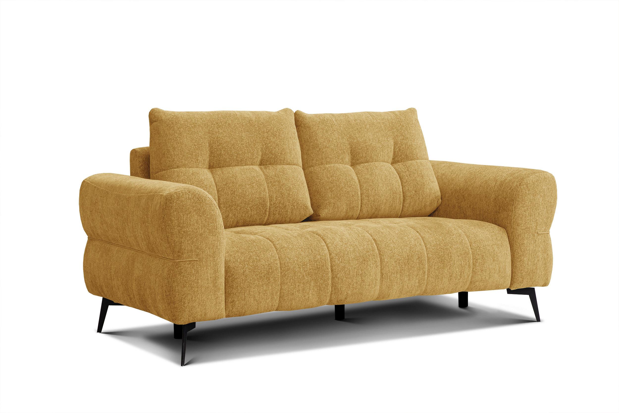 SOFA SALVINI 2,5-Sitzer, gelb - Gelb, Holz/Textil (206/88/99cm) - Wozimo
