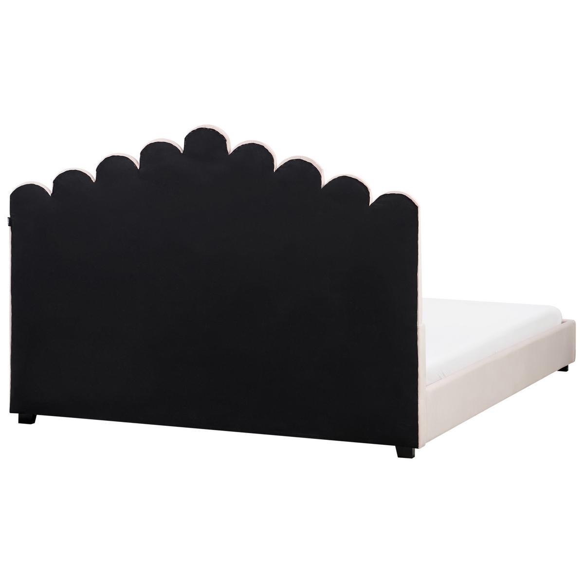 BETT mit Lattenrost 180/200 cm Pastellrosa Vincennes - Pink/Schwarz, Textil (180/200cm) - Beliani