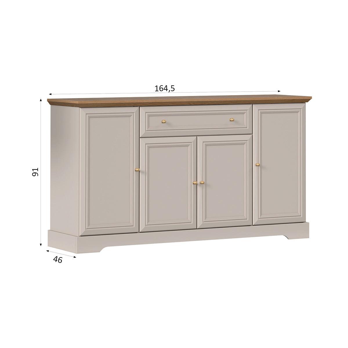 SIDEBOARD Dulci Kaschmir und Holz - Kaschmir, Holzwerkstoff (164.7/91.5/46.2cm) - Petits-meubles