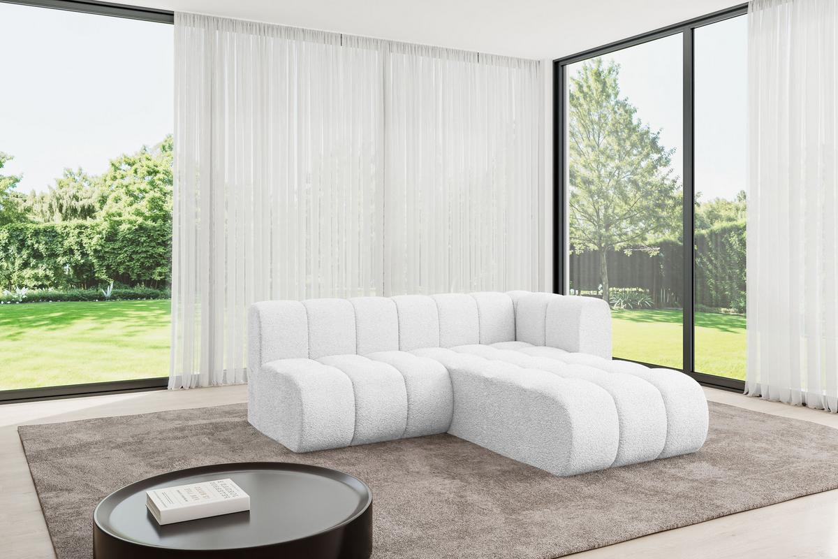 ECKSOFA modulares Sofa Darnel-L1 - 205x177x70 cm Weiß - Weiß, Holzwerkstoff/Textil (205/177cm) - ALTDECOR