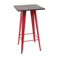 STEHTISCH INKL. HOLZ-TISCHPLATTE rechteck Rot - Rot, Holz (60/60/107cm) - MCW