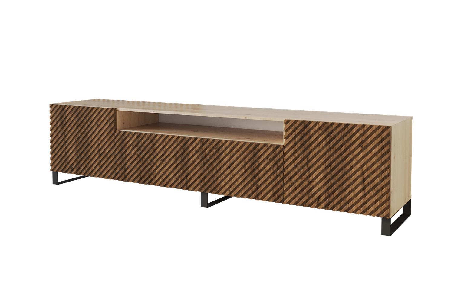 LOWBOARD ZENO-S 200x53x41 cm - Artisan / Katania - Beige/Eiche Wotan, Holzwerkstoff (200/53/41cm) - ALTDECOR