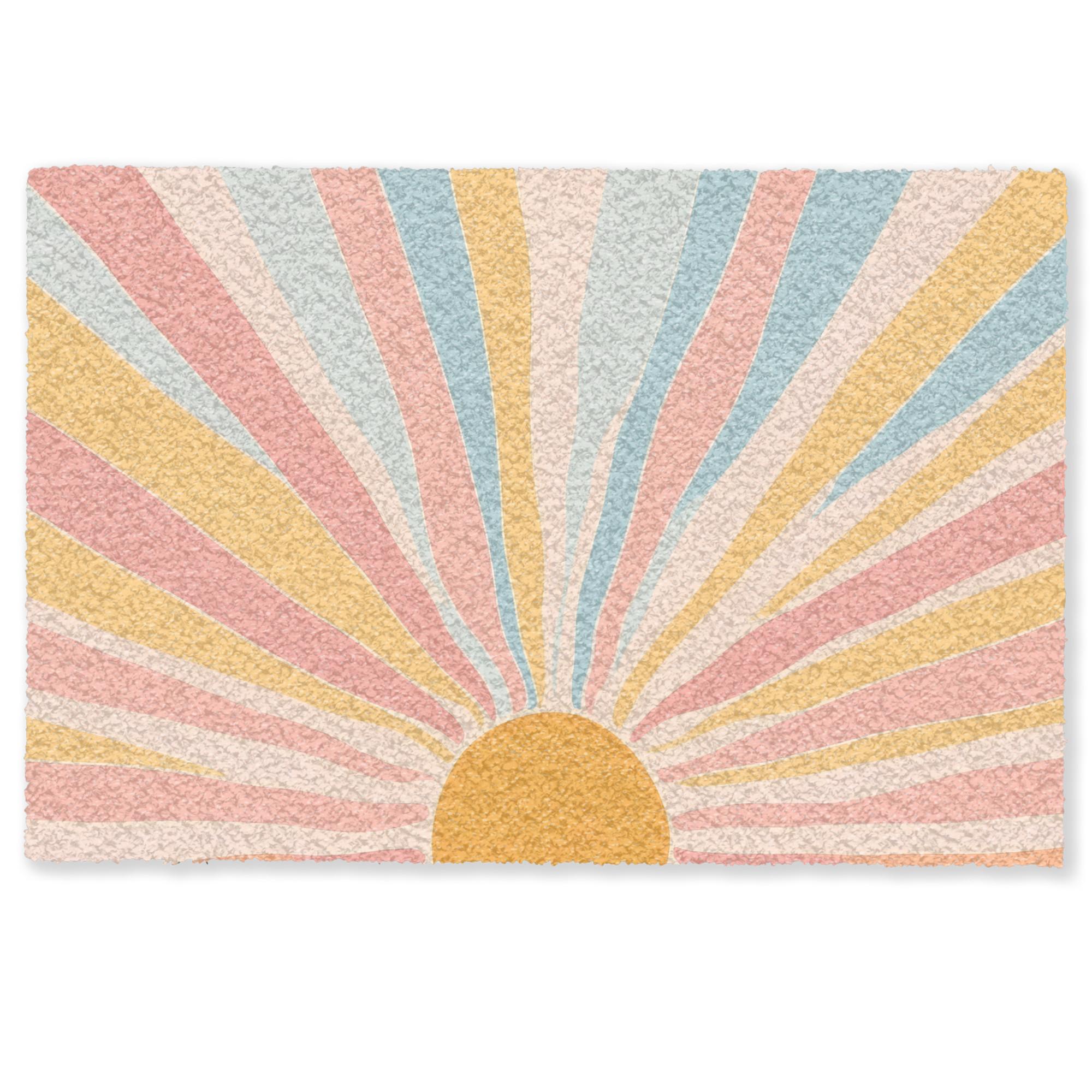 FUSSMATTE Illustration - Sonne - Pastellfarben Sauberlaufmatte 60x40 cm - Hellrosa, Kunststoff (60/0.4cm) - MuchoWow