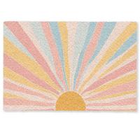 FUSSMATTE Illustration - Sonne - Pastellfarben Sauberlaufmatte 60x40 cm - Hellrosa, Kunststoff (60/0.4cm) - MuchoWow