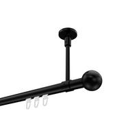 GARDINENSTANGE INNENLAUF Sonette Luino 420 cm (geteilt in 3 x 140 cm), 1-läufig, 20 mm Ø Schwarz - Schwarz, Metall (420cm) - INTERDECO