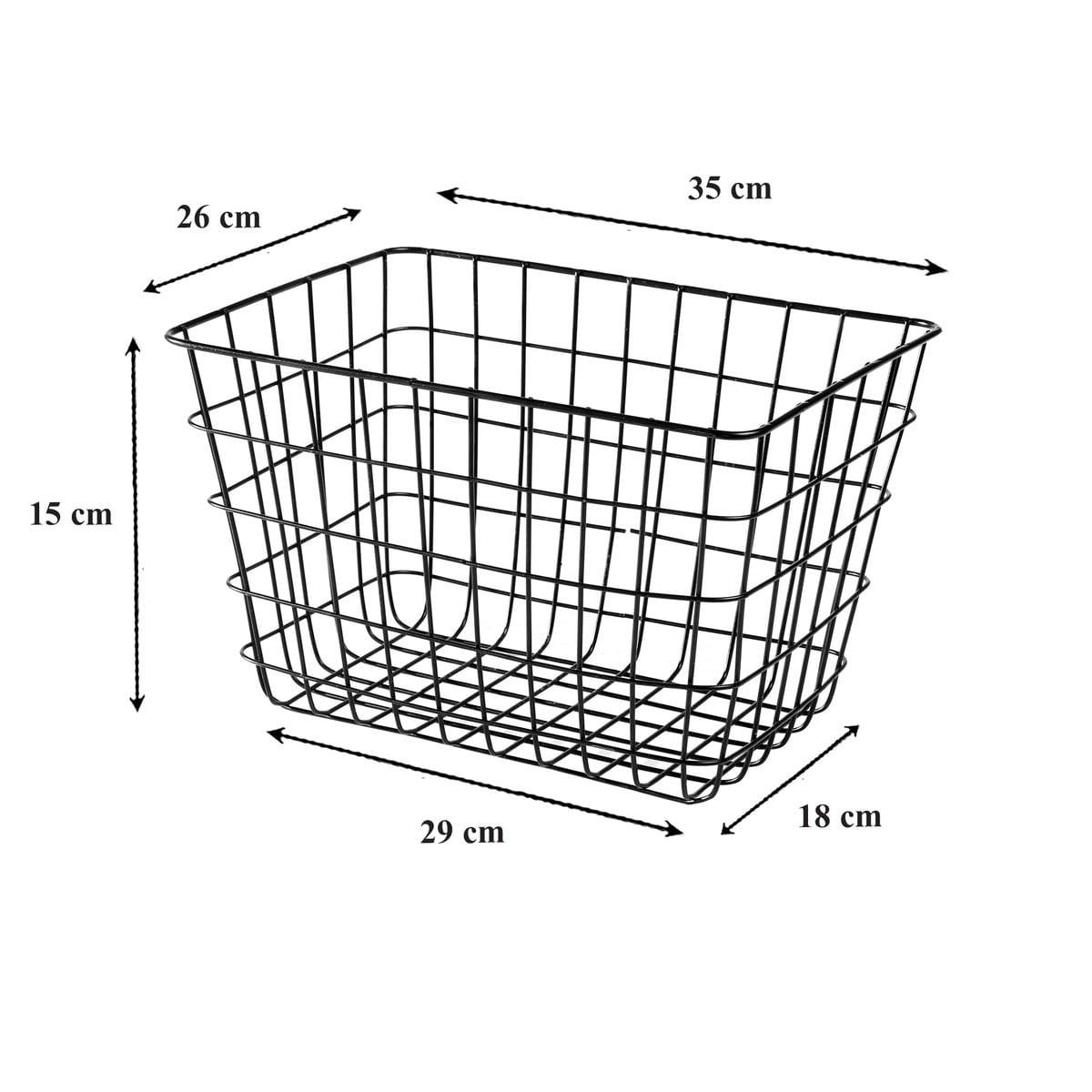 DRAHTKORB Schwarz Mittlere Größe – H23 cm - Schwarz, Metall (35/28/28cm) - Calicosy