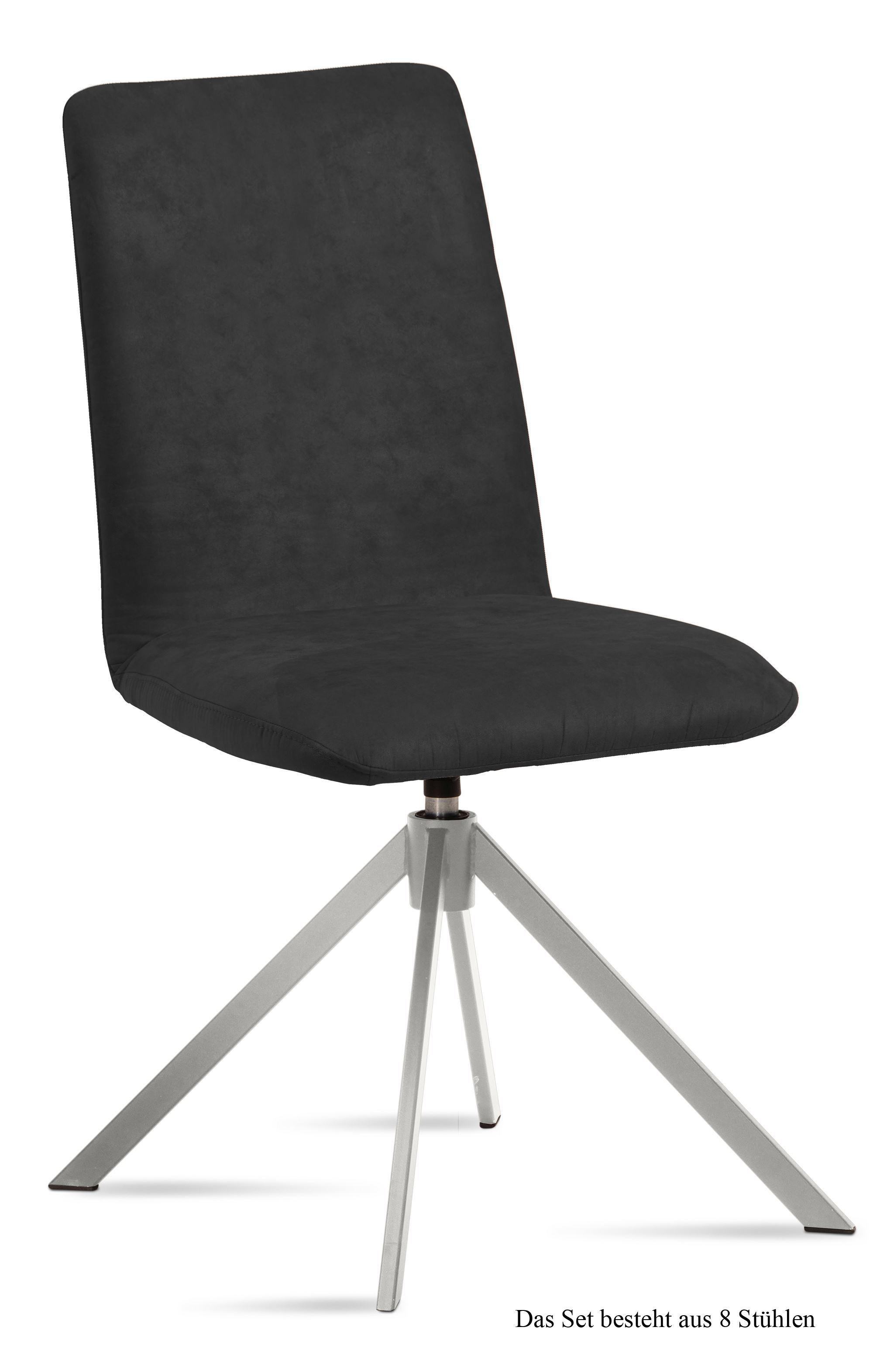 ESSZIMMERSTUHL drehbar (8er-Set) Dozene 47x92x60 Edelstahl/Anthrazit - Edelstahlfarben/Anthrazit, Kunststoff (60/92/47cm) - 58aufmkessel