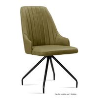 ESSZIMMERSTUHL (2er-Set) Dilara 52x91x60 Schwarz/Olivgrün - Schwarz/Olivgrün, Kunststoff (60/91/52cm) - 58aufmkessel