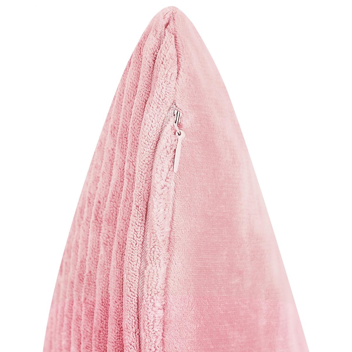 DEKOKISSEN CORD 2er-Set Rosa 43/43 cm Millet - Pink, Textil (43/43cm) - Beliani