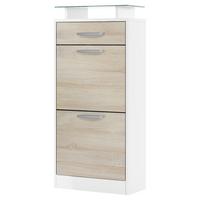 SCHUHSCHRANK Loret Front in Eiche sägerau - Eiche San Remo, Holzwerkstoff (46/104/23cm) - Vladon