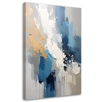 BILD auf Leinwand, Moderne Blau Abstrakt - Blau, Textil (20/30cm) - Feeby