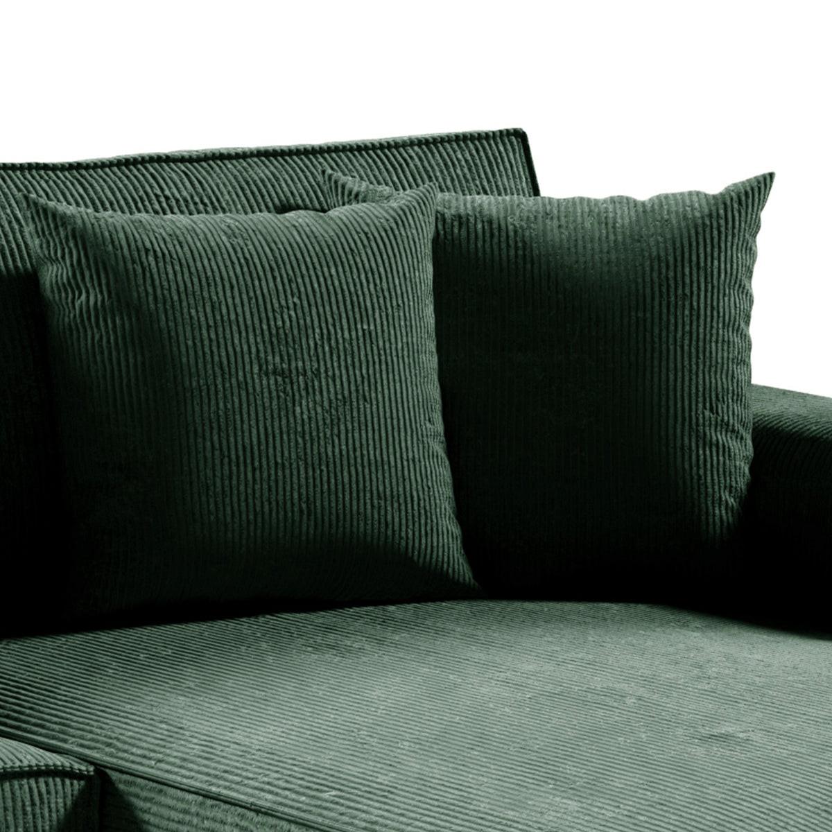 ECKSOFA Isaac 4 Sitzplätze Tannengrün - Grün, Holzwerkstoff (294/185cm) - Petits-meubles
