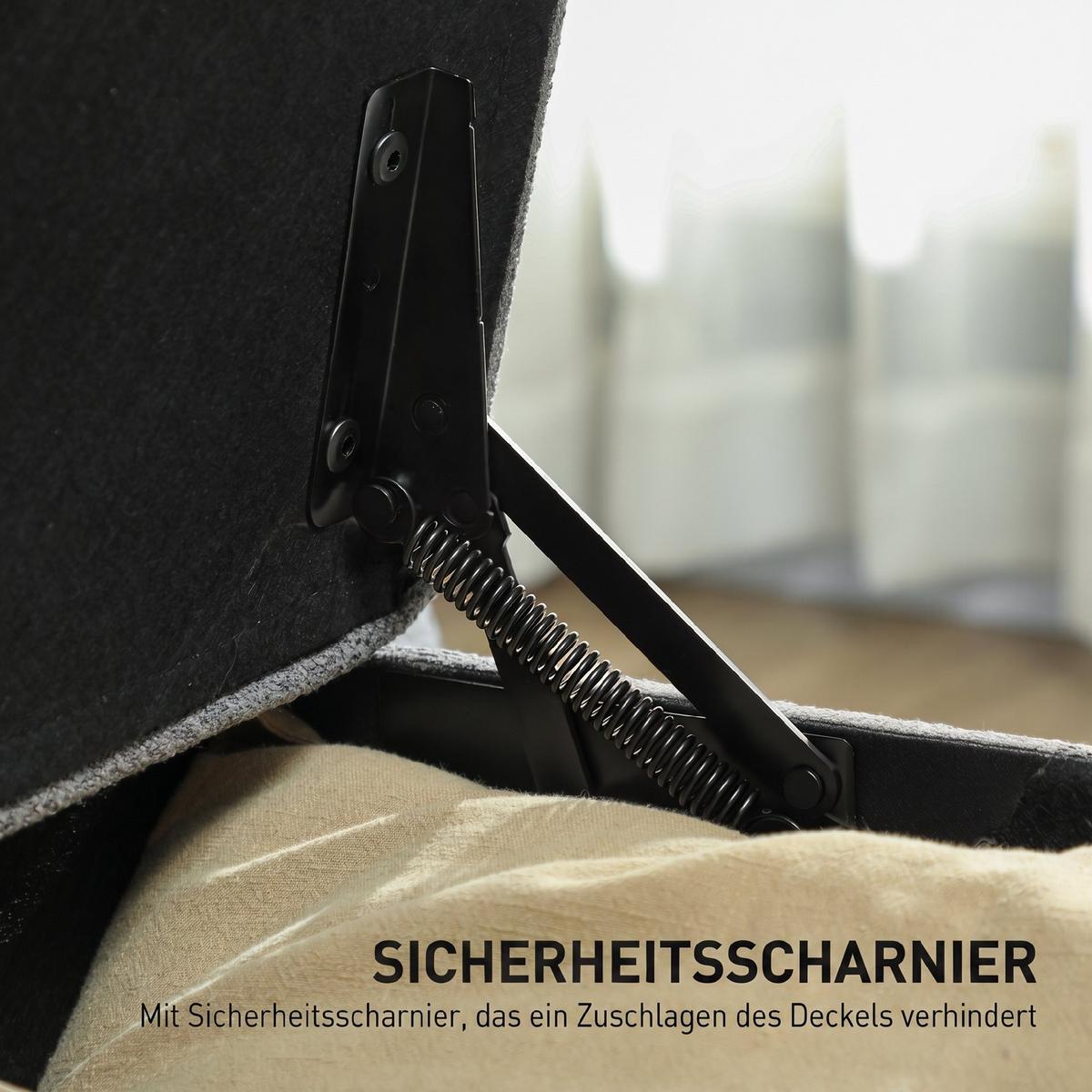 SITZBANK Polyester Kohlegrau - Dunkelgrau, Holzwerkstoff/Textil (40/48/120cm) - HOMCOM