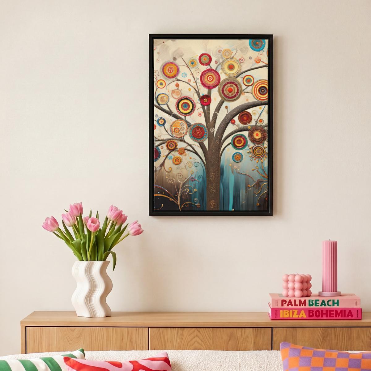 LEINWAND Bilder mit Rahmen - Baum - Baum des Lebens - Farbe - 20x30 - Braun, Textil (20/30cm) - MuchoWow