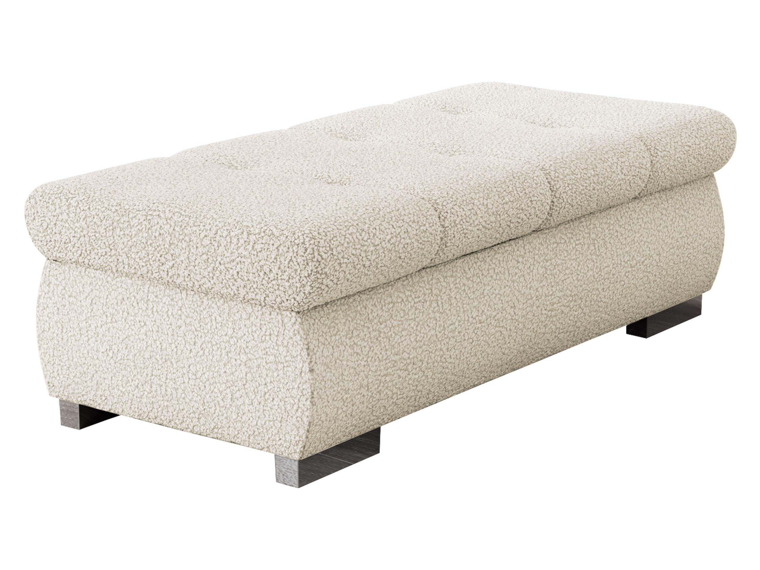 POLSTERHOCKER Orkan Groß - Silberfarben/Creme, Holz/Textil (120/39/60cm) - MIRJAN24