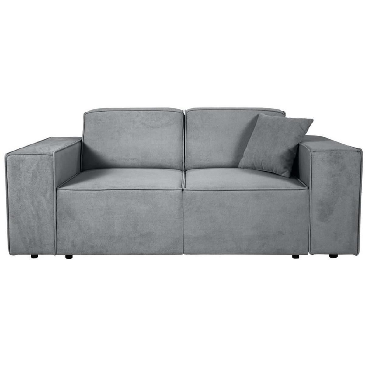 2-SITZER SOFA Pedro ohne Schlaffunktion hellgrau - Hellgrau/Schwarz, Textil (185/75/88cm) - Beautysofa