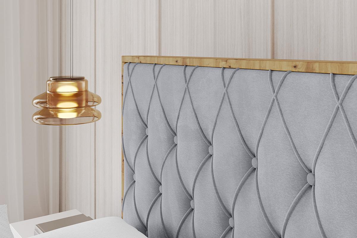 POLSTERBETT mit Bettkasten, Fußteil und Lattenrost, Boxbett ohne Matratze - ENZO5-Z 160x200 Hellgrau - Hellgrau, Holzwerkstoff/Textil (160/200cm) - ALTDECOR