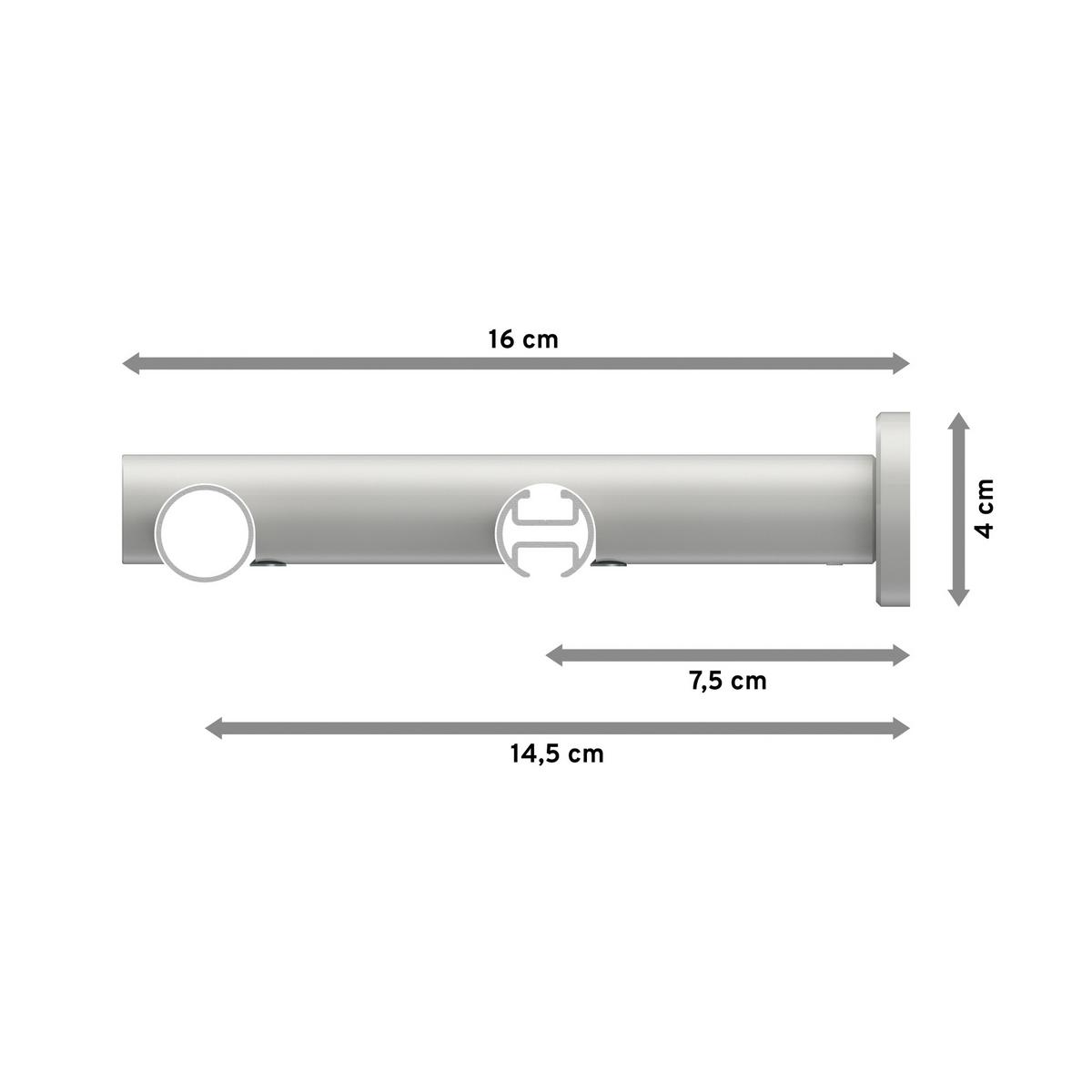 GARDINENSTANGE RUNDROHR-INNENLAUF Platon Sitra 280 cm (geteilt in 2 x 140 cm), 2-läufig, 20 mm Ø Weiß - Weiß, Metall (280cm) - INTERDECO