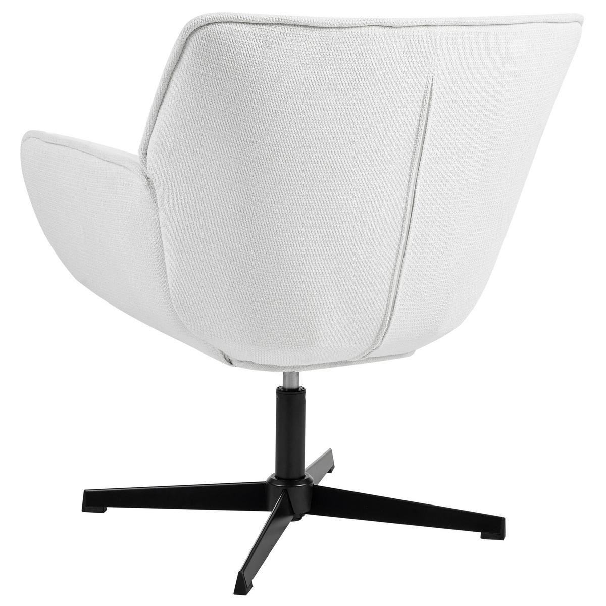 DREHSESSEL Stoff Weiß Auma - Weiß, Textil (71/85/78cm) - Beliani