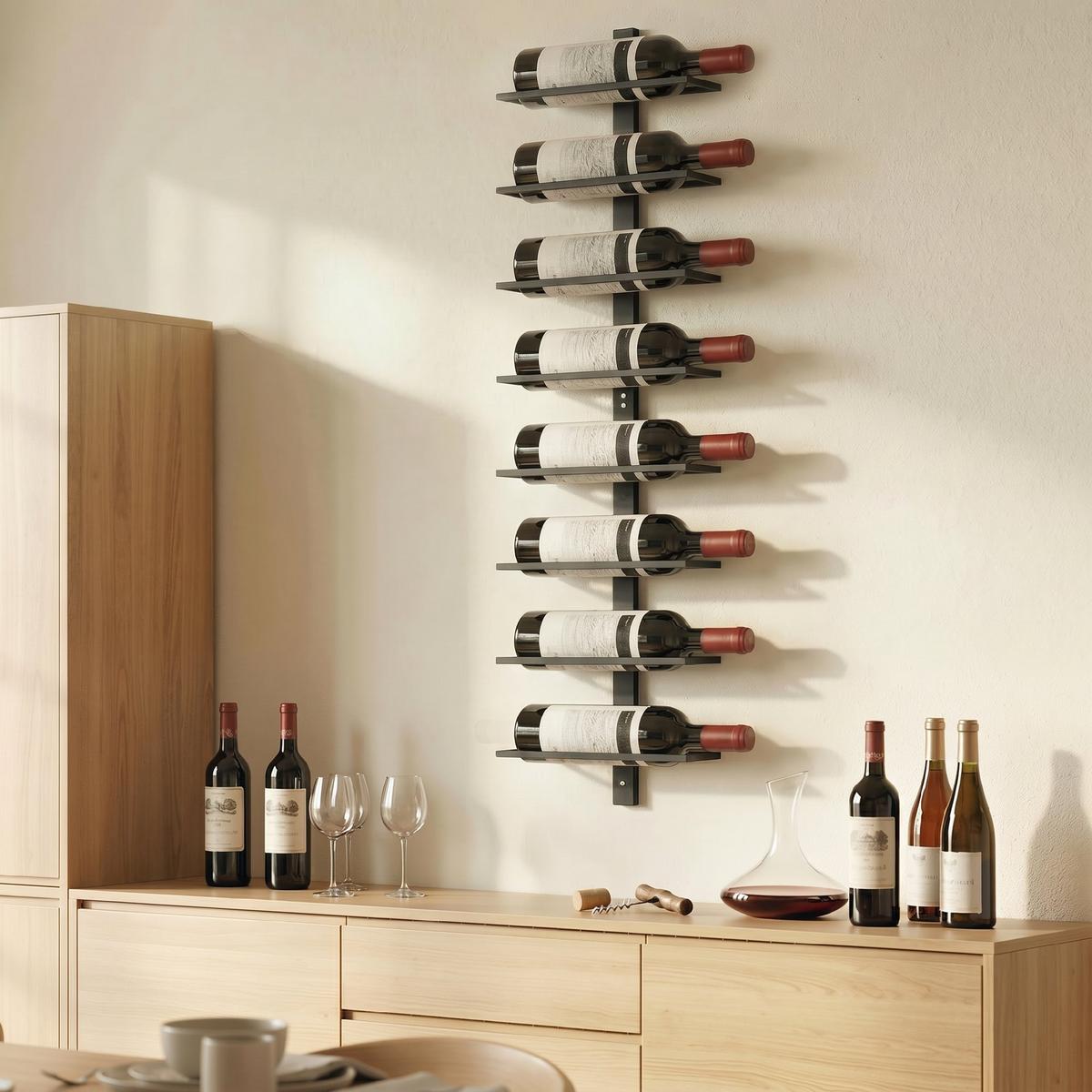 WEINREGAL Stahl Schwarz - Schwarz, Metall (10/93.5/27cm) - HOMCOM